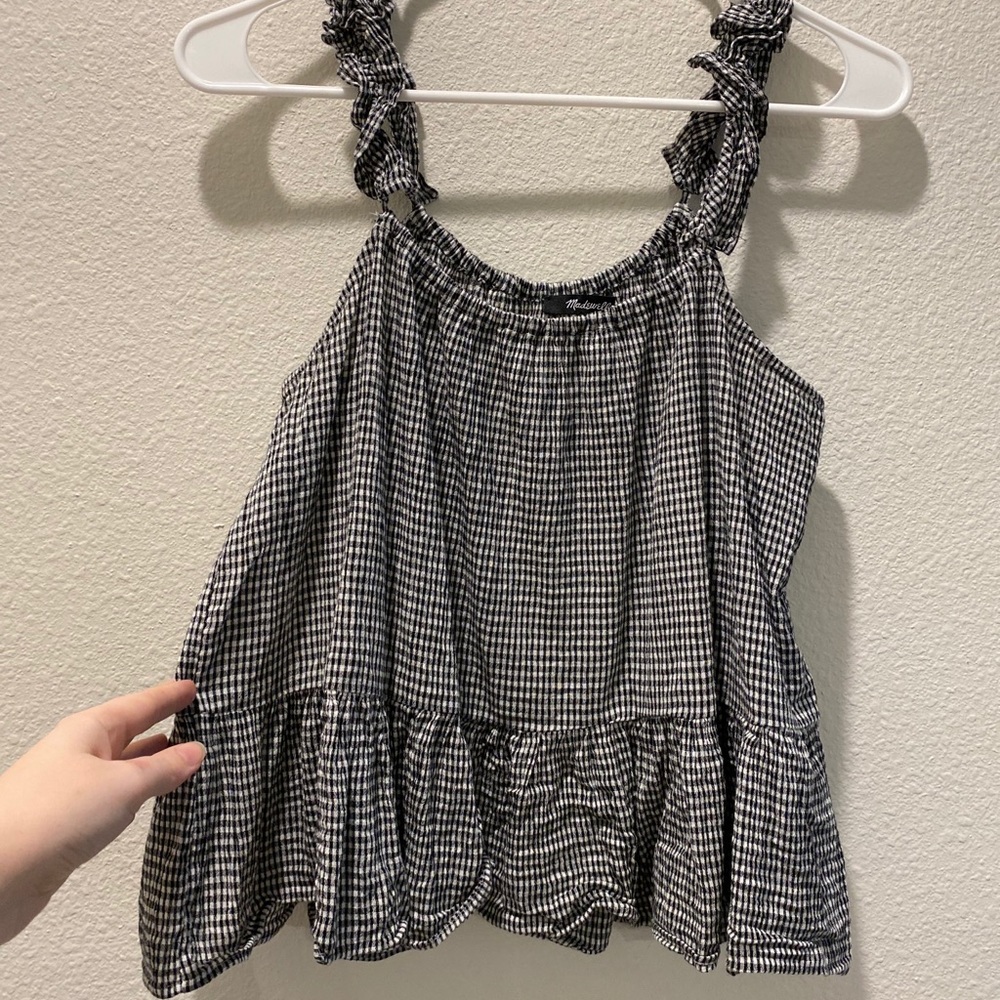 Black and white gingham patter tank